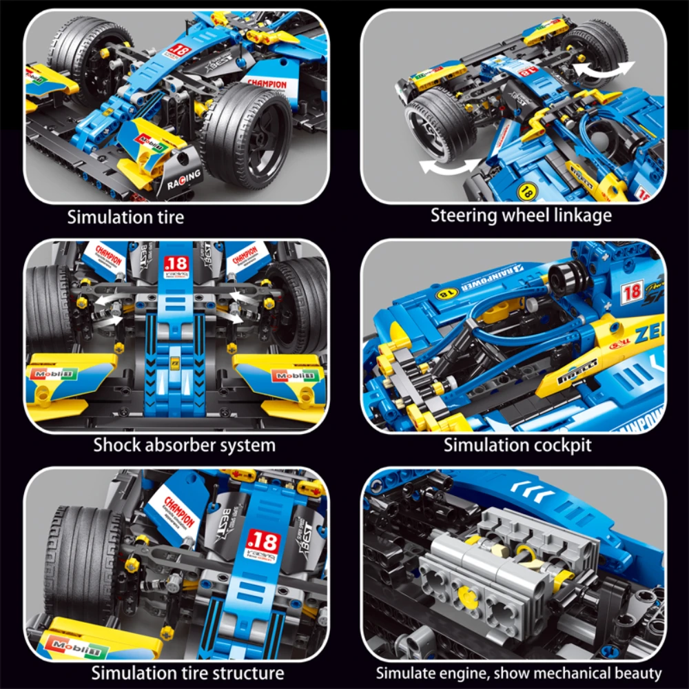 Hohe-Tech Technische Modell super Speelgoed Auto MOC Statische Formule Auto Super Speed Racing Auto Geschenk Für Kinder