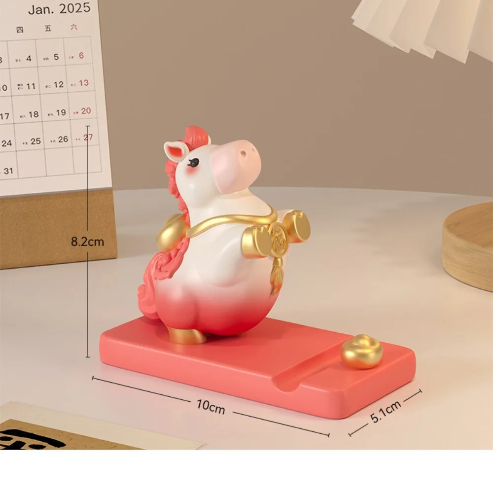 

Милая подставка для телефона в виде пони для стола, декоративная фигурка из смолы, держатель для мобильного телефона, подарки, украшение для рабочего стола, Год Лошади