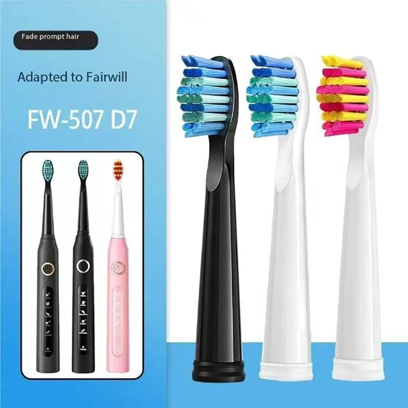 

4pcs Replace Electric Toothbrush Heads With Fairywill FW-507/508/551/515/917/959/2011/D1/D3/D7/D8 For Seago Brush Head Nozzles