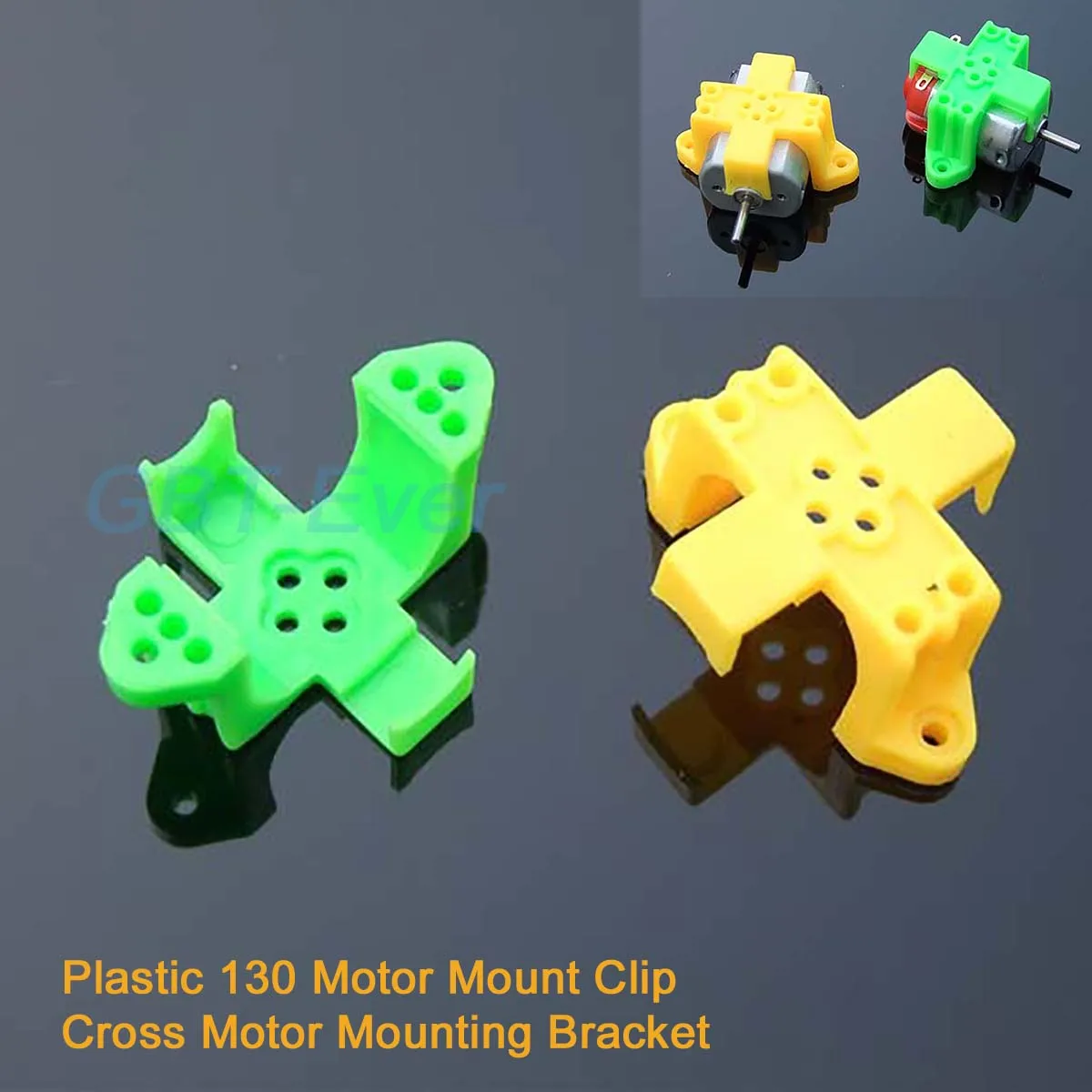 

10Pcs Plastic 130 Motor Mount Clip Cross Motor Mounting Bracket Toy Motor Fasteners Yellow/Green Installation Fixed Clips