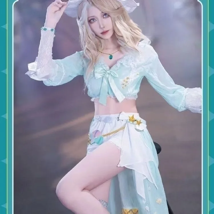 Demi Bourbon Cosplay Game Identity Ⅴ Barmaid Demi Bourbon Cosplay Costume Sea Salt Special Tune Woman Halloween Role Play Suit