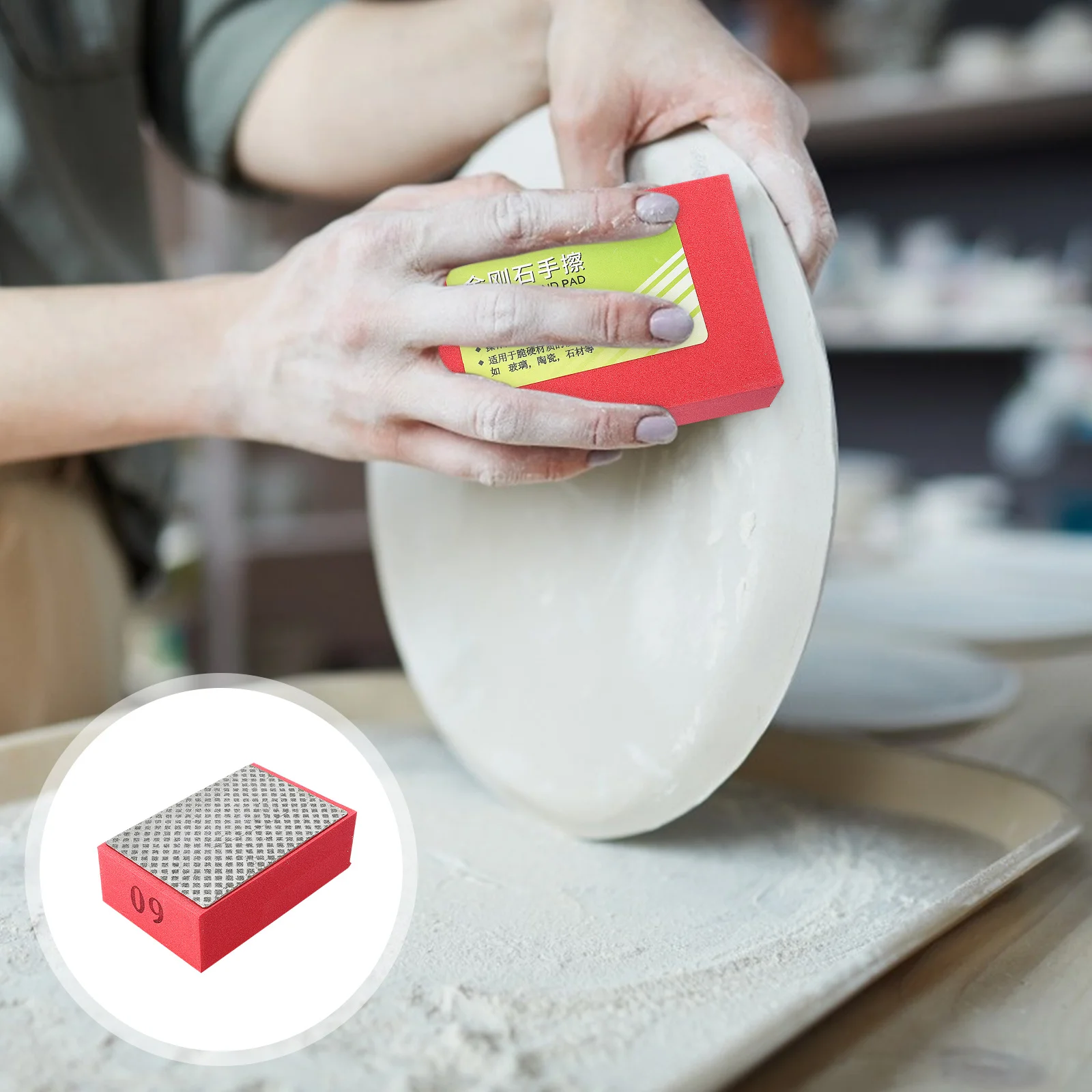 1개 연마 연삭 도구 60 그릿 핸드 샌딩 블록 높은 내구성 효율적인 저에너지 다이아몬드 표면 정밀한 장인정신