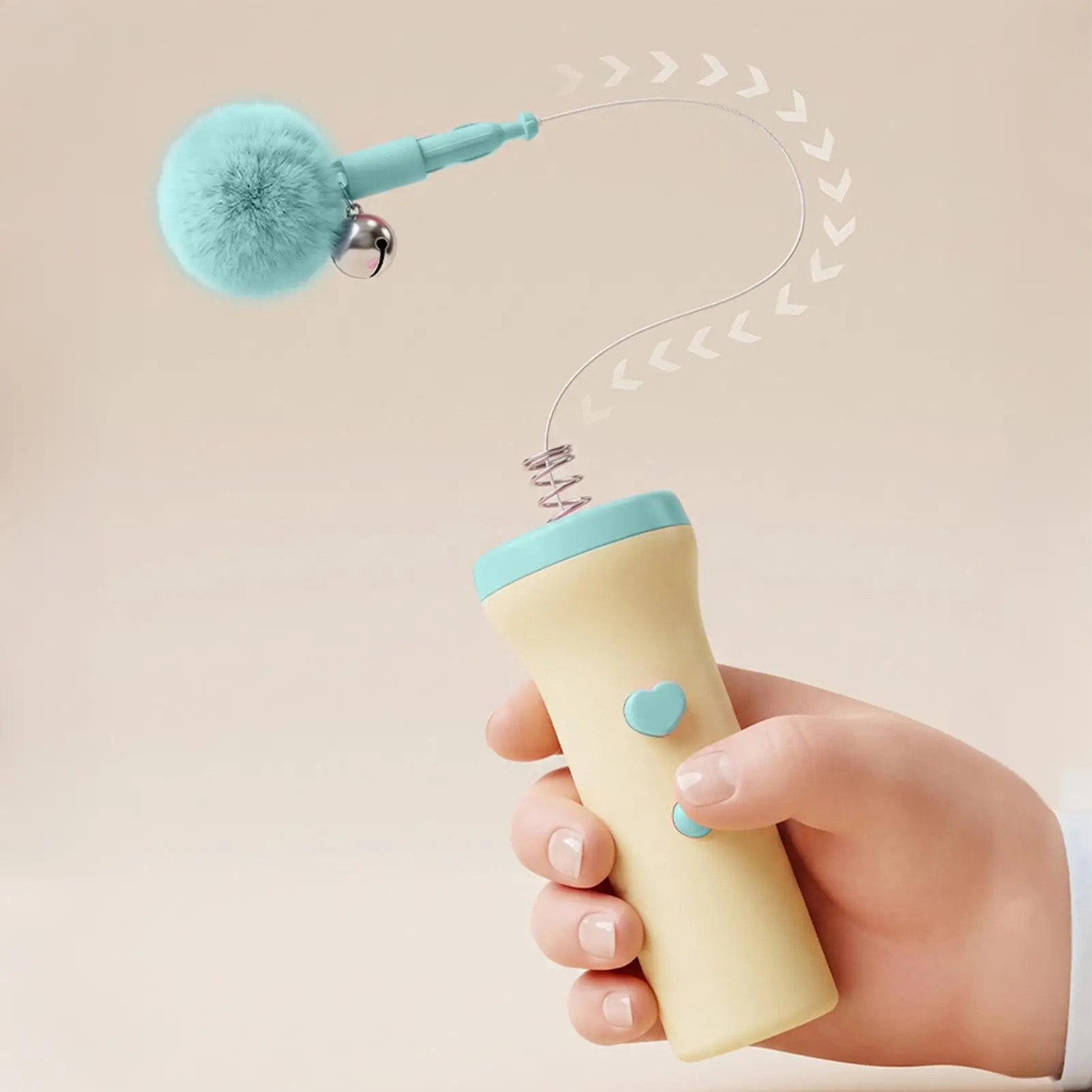 Electric Cat Toy Rechargeable Teasing Retractable Wand With Fuzzy Ball Interactive Toys Indoor Cats For Indoor Kitten Play