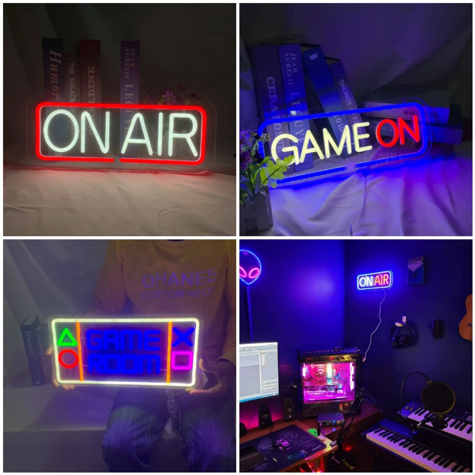 

Dimmable Game On Air Neon Sign Live Light for Tiktok,Youtube Streamers Influencers Gamers Live Neon Sign Art Wall Decoration