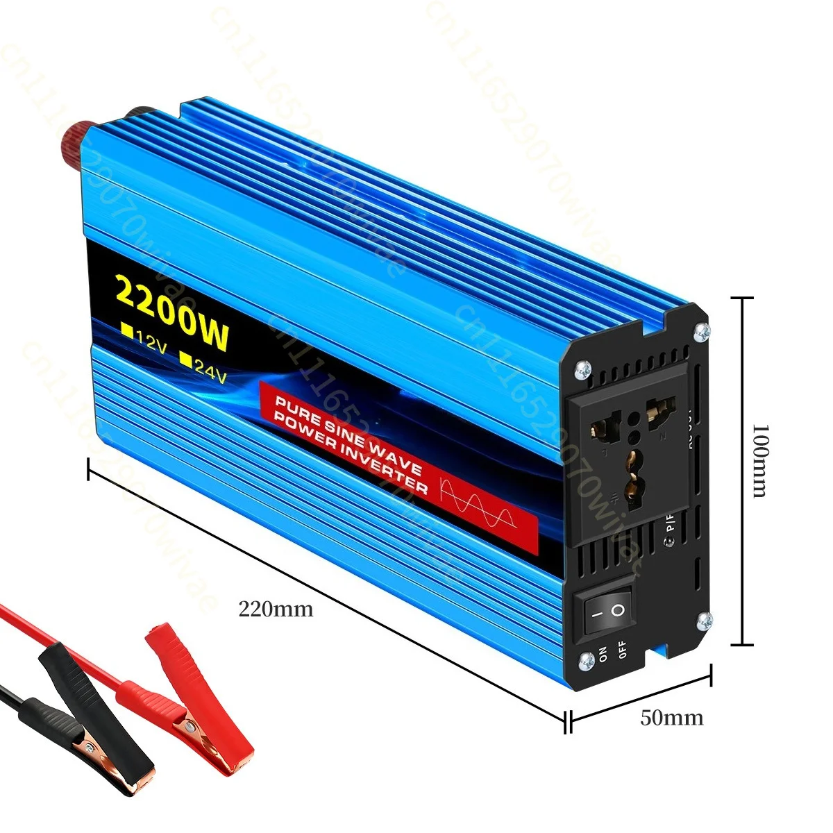 Pure sine wave 1000W-4000W intelligent high-power inverter 12V-24V to 220V universal socket