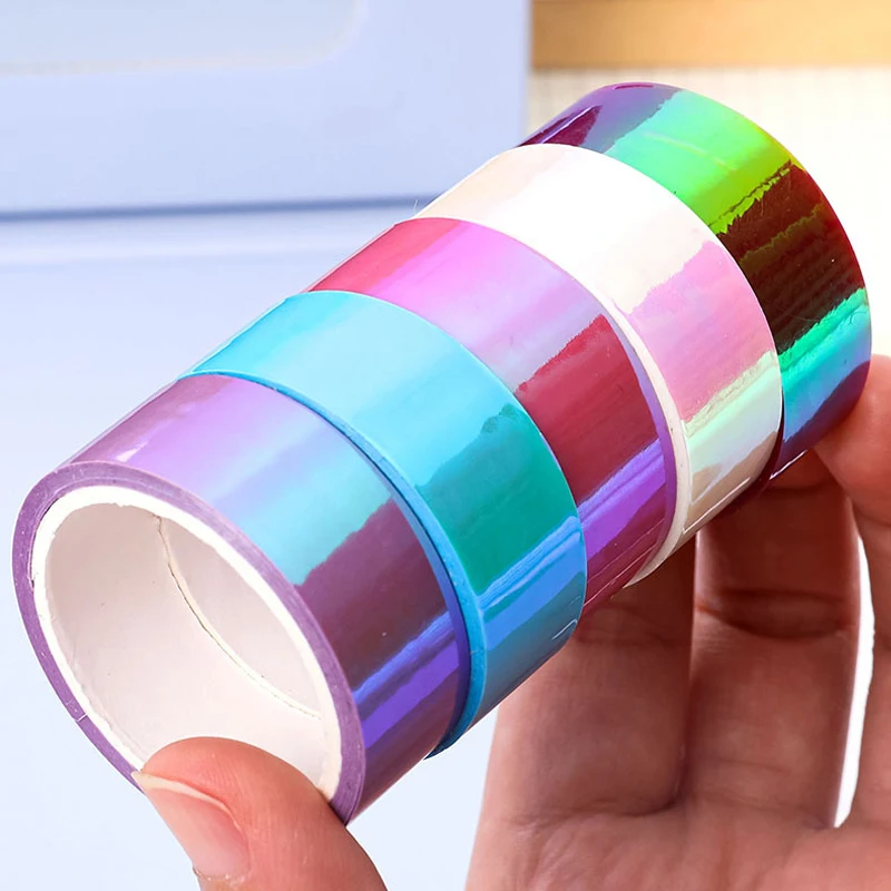 Description Picture 4 of item500cm Holographic RG Prismatic Glitter Tape Hoops Stick Rhythmic Gymnastics Ring Decoration Fitness Equipment DIY Scrapbooking