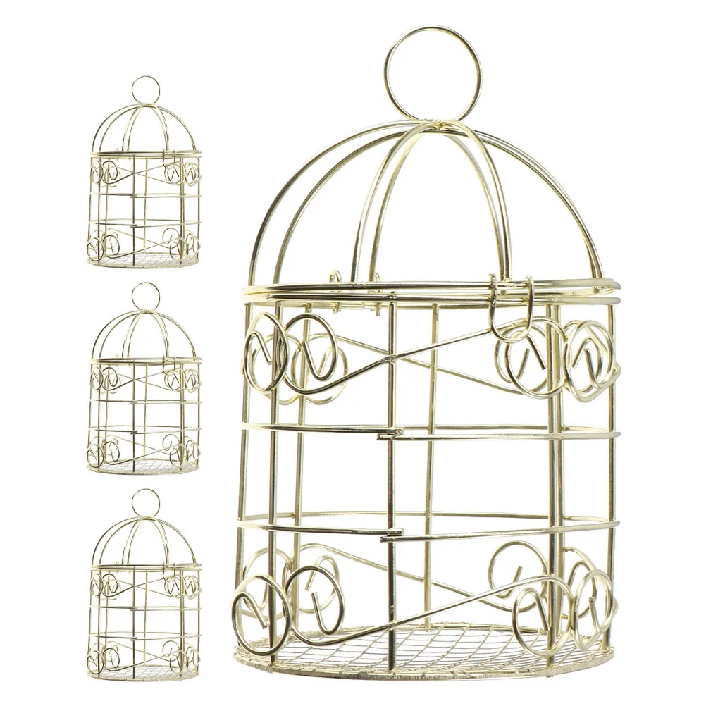 4 قطعة المغذية جوفاء خمر قفص شكل في الهواء الطلق سلة معلقة الفاكهة الخضار حامل الطعام توريد الطيور