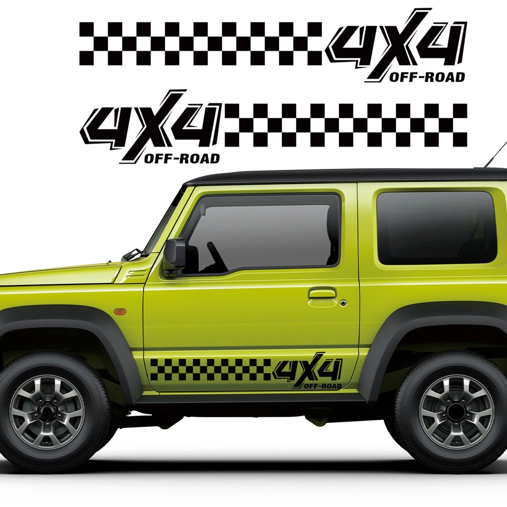 

Декоративная наклейка на боковую часть двери автомобиля, виниловая наклейка в спортивном стиле для внедорожников 4X4, для Suzuki Jimny AT MT JTW, аксессуары для автотюнинга