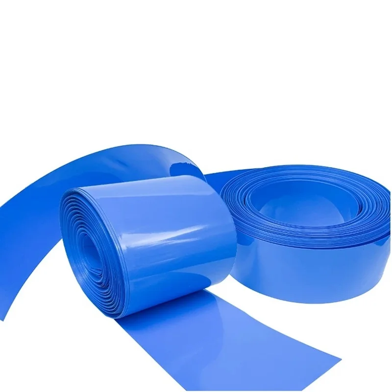 Tubo termorretráctil azul de PVC con Aislamiento de 0,2mm de espesor, película retráctil de batería 18650, funda de aislamiento de batería, Tubo