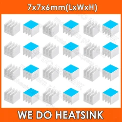 Small Square Size 7x7x6mm Heatsink Aluminum Heat Sink Cooler Assembly With Thermal Adhesive Tape For CPU, RAM, WLAN, Power Chip