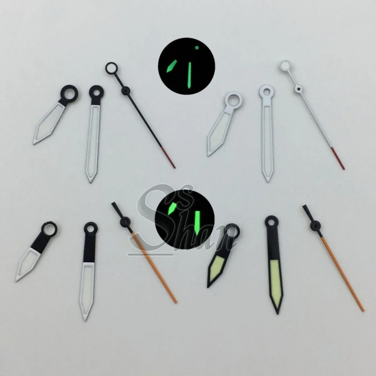 

Black white watch hands green luminous hands fit NH34 NH35 NH36 ETA2824 ETA2836 PT5000 Movement