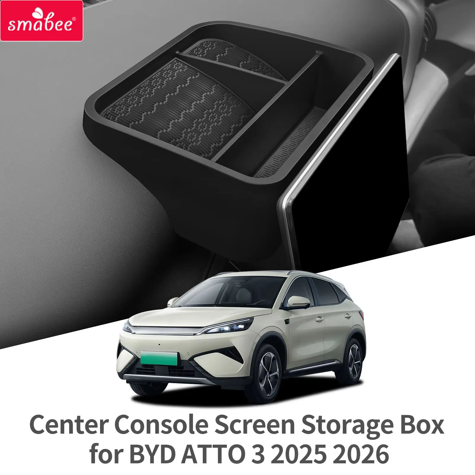 BYD ATTO3 ATTO 3 YUAN PLUS 2025 2026 대시보드 트레이 정리함 디스플레이 화면 후면 수납함 자동차 내부 액세서리 블랙