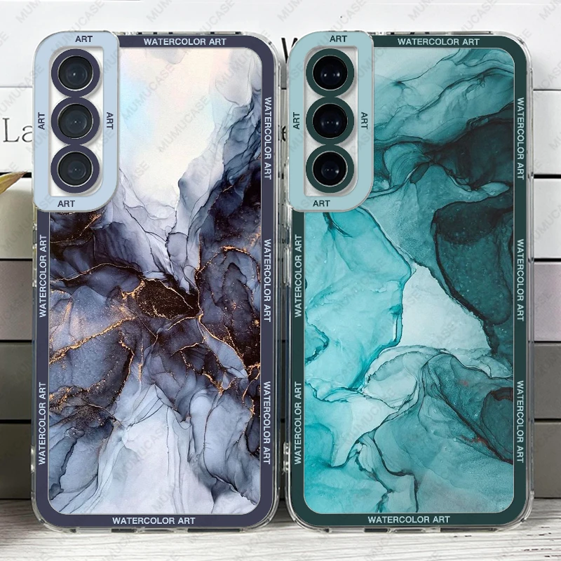 Case For Samsung Galaxy S24 S20 S21 FE S22 S23 Ultra A13 A32 A33 A50 A52 A53 A73 A54 A14 Soft Cover Watercolor art