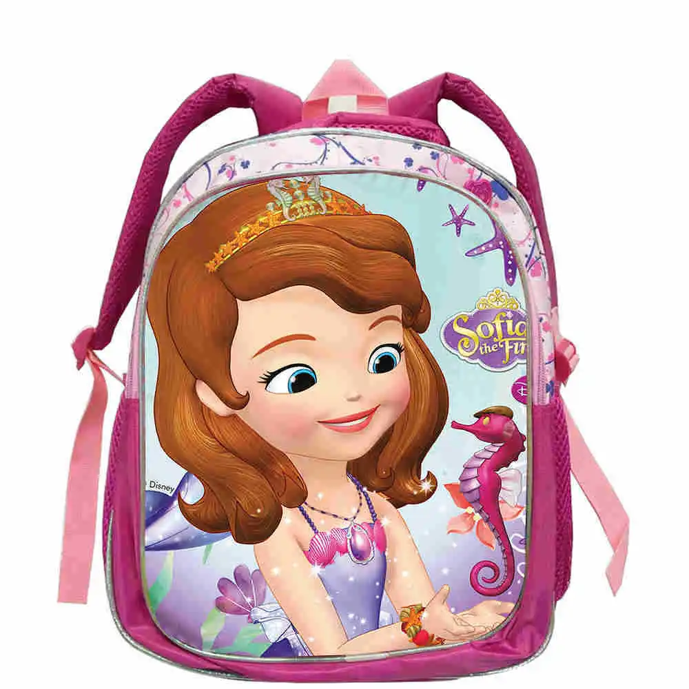 12.5inch Toddler Pink  Mochilas Child princess cartoon School Bag Kids Fashion princess sofia Backpack small Girls Baby Book bag