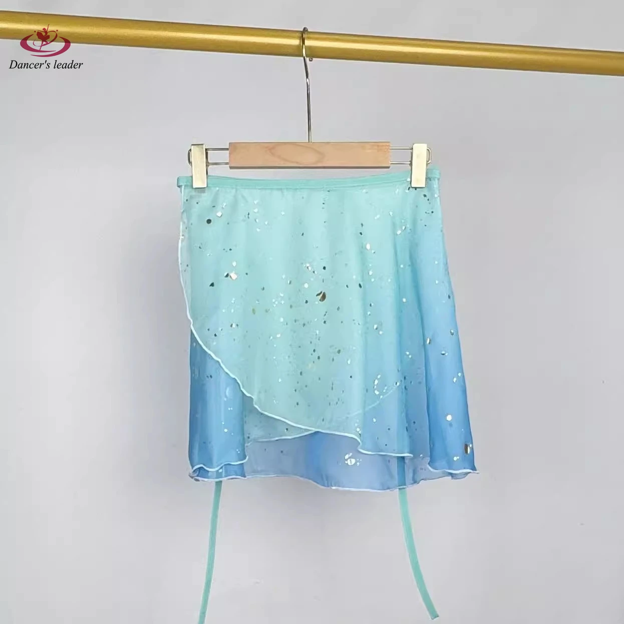 Dames balletrok blauw gradiënt hot stamping volwassen jumpsuit meisje oefenen ballet minirok foto