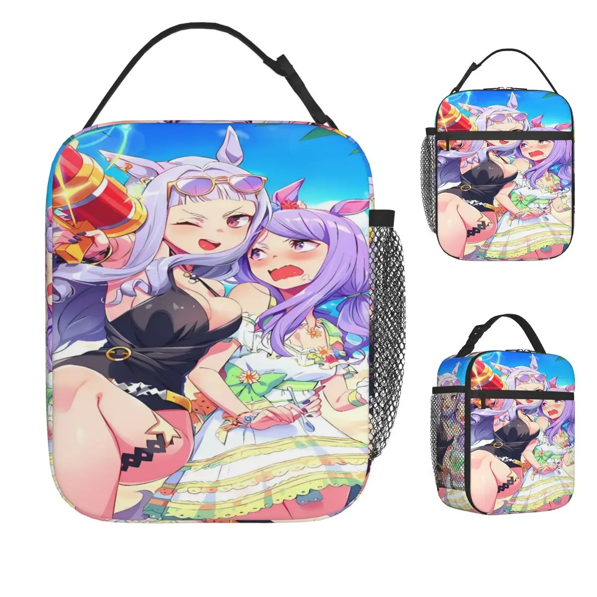 

Uma Musume Anime Manga Lunch Bag Kawaii Lunch Box For Unisex Outdoor Picnic Portable Cooler Bag Designer Thermal Tote Handbags