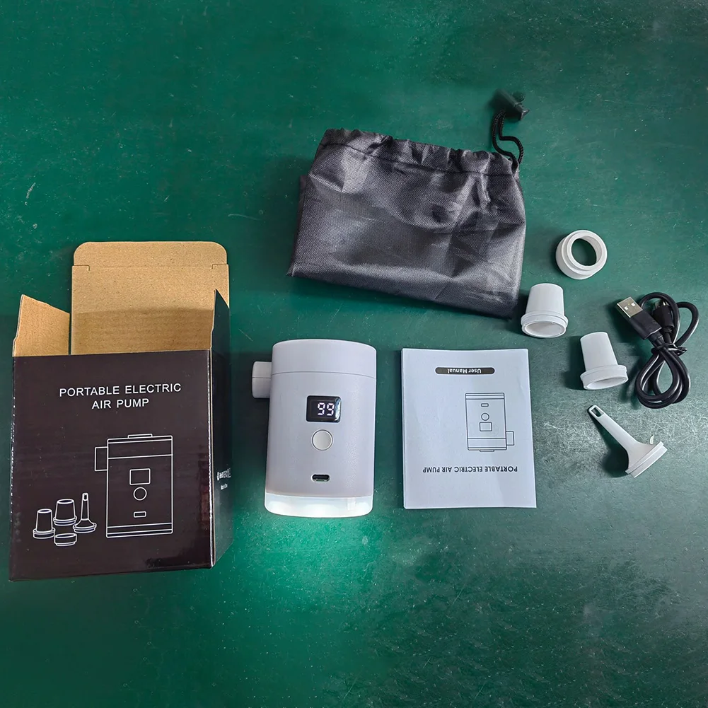 Mini compresor de aire inalámbrico, bomba de aire eléctrica con luz de Camping, pequeña bomba para piscina, flotadores, almohadillas para dormir, anillos de natación, 4000mAh