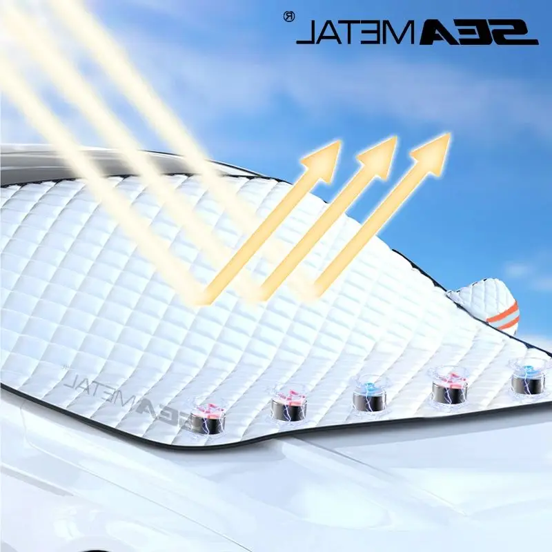 

SEAMETAL Snow Cover Car Windshield Snow Sun Shade Waterproof Protector Automobile Strong Magnetic Front Windscreen Car Covers