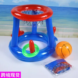 Swimming Pool Basketball Hoop Set Inflatable Floating Hoops with Ball Rings for Kids Teens Adults Perfect Competitive Water Play