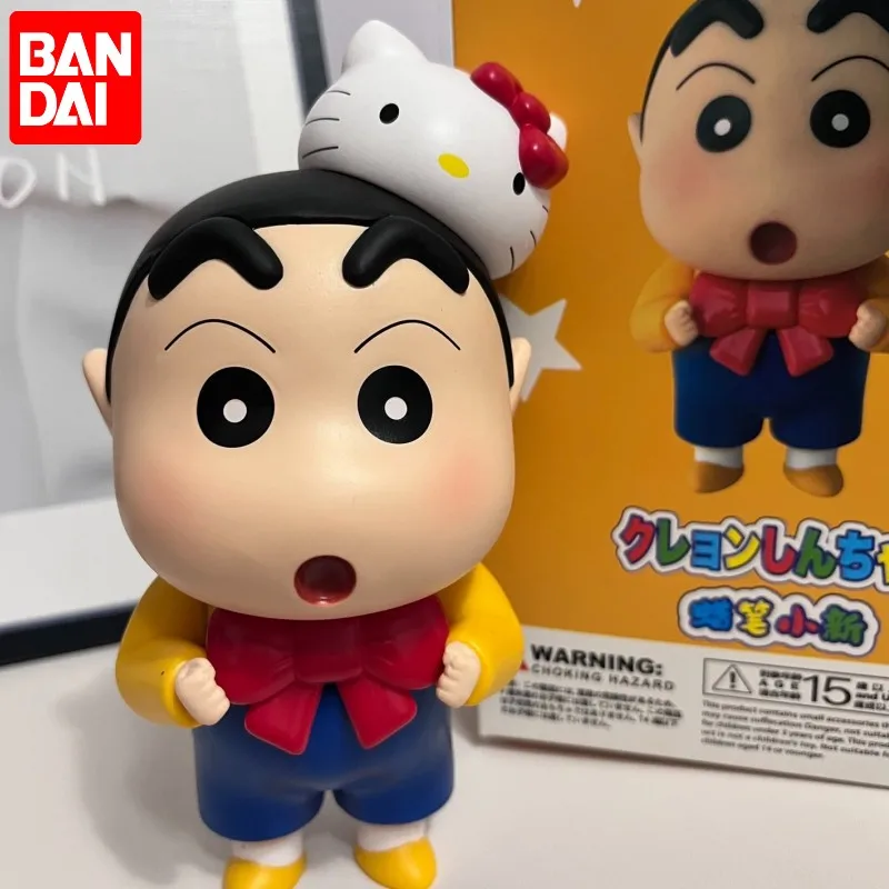 

18cm Anime Kawaii Crayon Shin-chan Model Doll Cos Katie Cat Q Version Figurine Toy Ornament For Kids Gifts Handmade Model