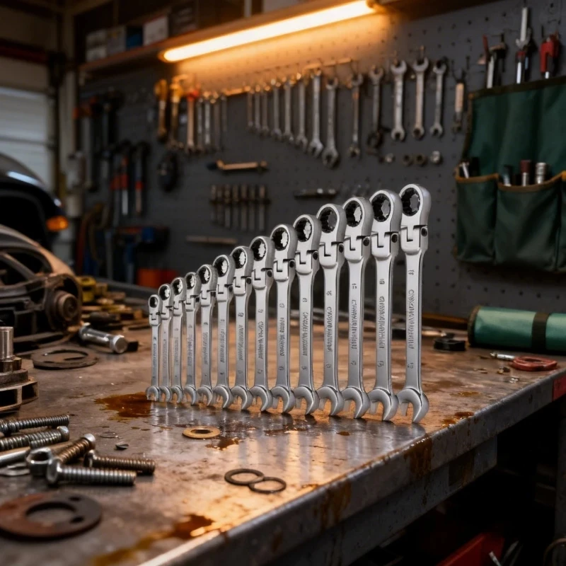 Mechanical Workshop Wrench Set Dual Heads Ratchet Spanner Set Professional Electrician Car Repair Wrenchs Set Multifunctional