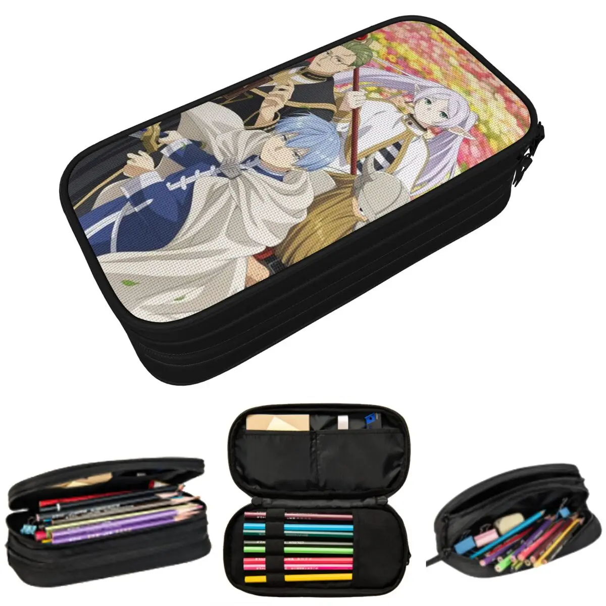 

Аниме-пенал Frieren Beyond Journey's End для мальчиков и девочек, подарочная коробка для ручек, сумка для карандашей, канцелярские принадлежности, сумка-держатель для ручек