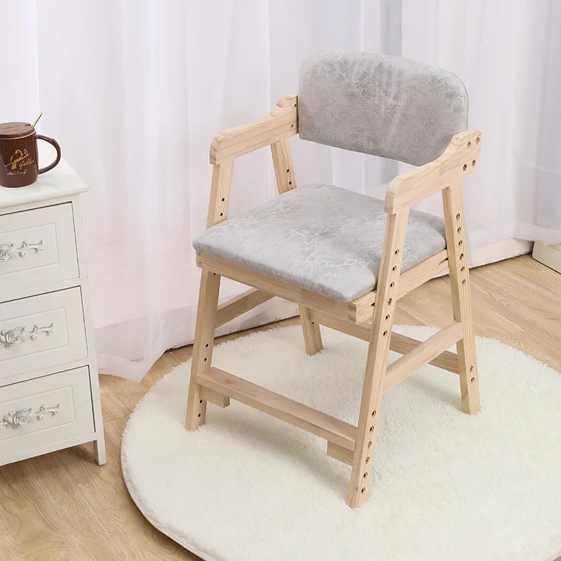 كرسي مريح للأطفال مصنوع من الخشب الصلب كرسي مكتب للأطفال مصحح الارتفاع قابل للتعديل مقعد دراسة المدرسة أثاث الطفل المتزايد