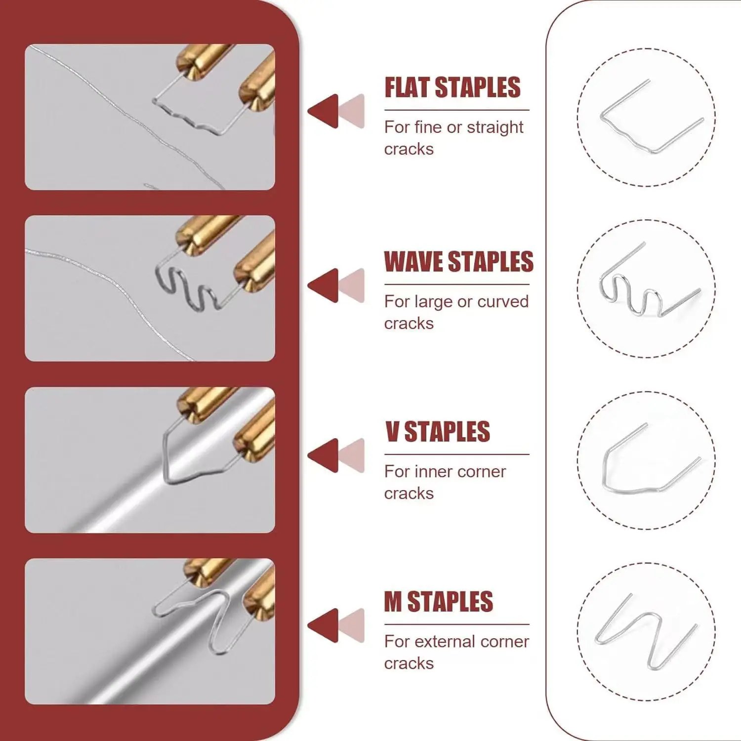 3000 sztuk naprawa tworzyw sztucznych maszyna spawalnicza zszywacz na gorąco wstępnie wycięte fale zszywka 0.6mm/0.8mm narzędzia do naprawy blachy naprawa samochodów