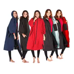 Surf Changing Robe Jacket Coat Quick Drying Jacket Weatherproof Cloak Outwear Water Sports swim warm Coat Parka w/ Inner Pocket