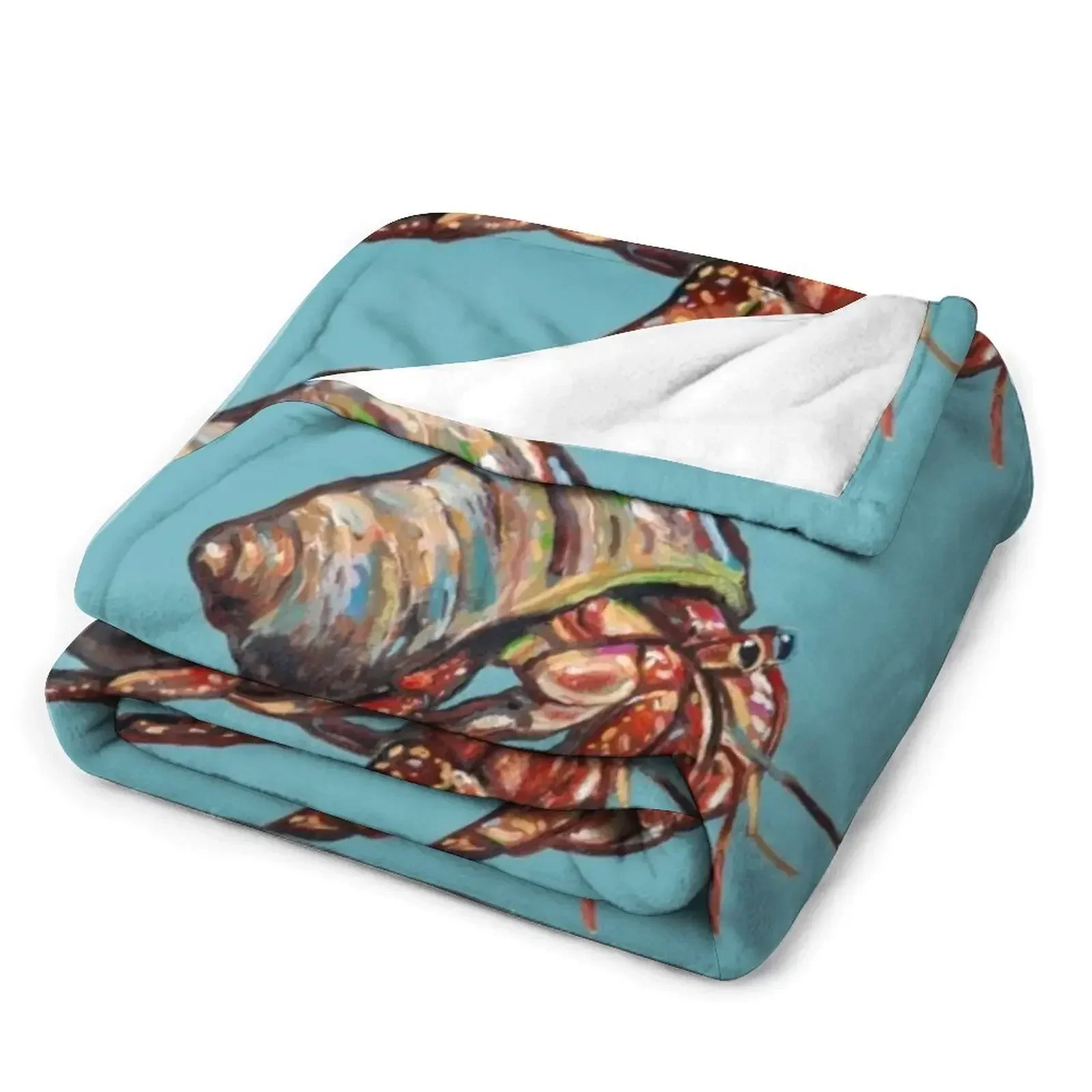 Colorful Beach Hermit Crab Throw Blanket Decorative Beds Plush Blankets