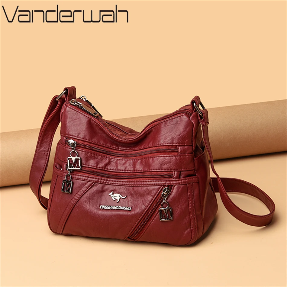 High Quality Soft Leather Luxury Purses and Handbags Women Bags Designer Multi-pocket Crossbody Shoulder Bags for Women 2024 Sac