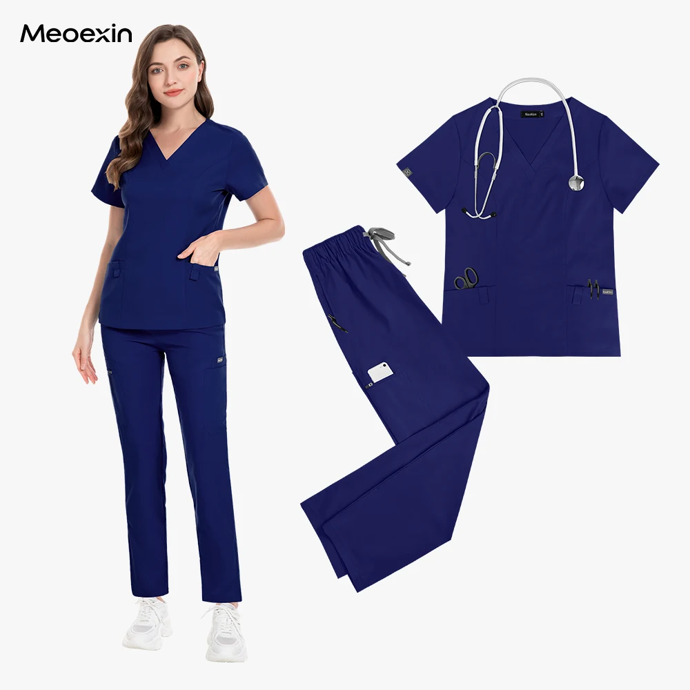 

High-quality Scrubs Women Beauty SPA Uniform Pet Clinic Store Veterinary Dentistry Work Clothes Set Medical Doctor Nurse Uniform