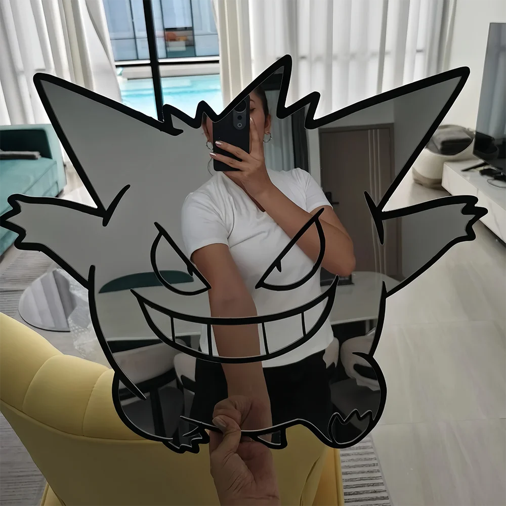Miroir Anime Gengar/Pikachu, une pièce Dragon Ball Z Pokemon, transformez votre pièce dans une scène Manga vivante