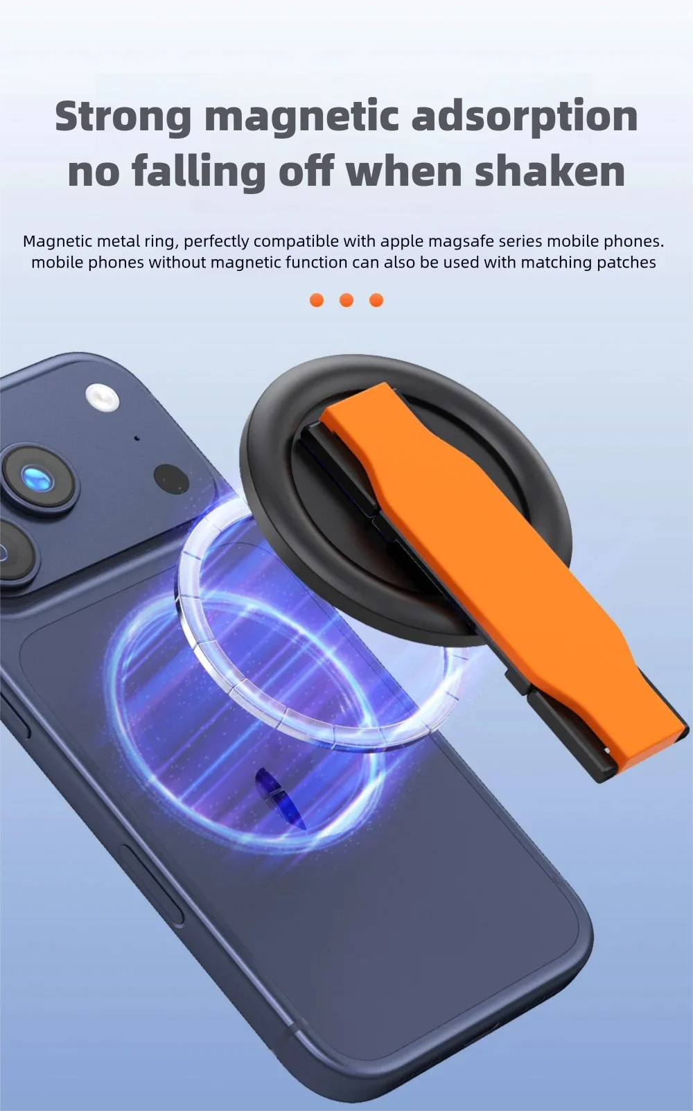 Für Magsafe Handyhalterung Magnetischer Mobiltelefonhalter Tragbarer Klappbarer Ständer Telefonringgriff Tok Armband Tischhalterung – Detail 5
