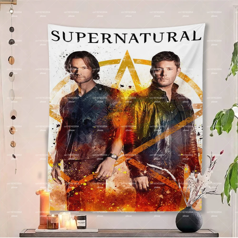 Supernatural Sam & Dean Winchester Large Tapestry, TV Show Large Wall Tapestry, Room Decoration Items for Bedroom Living Room
