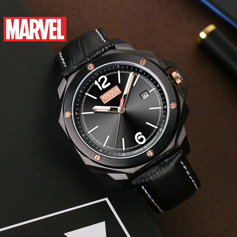 Marvel For Mens Watches Avengers Automatic Steel Wristwatch Mechanical Sapphire Crystal Date Luminous Hand New Relogio Masculino