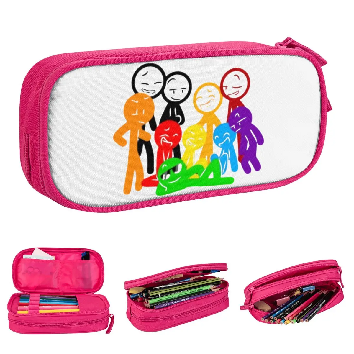 New Alan Becker Stick Figures Pencil Case Pencilcases Pen for Girls Boys Large Storage Bag School Supplies Zipper Stationery