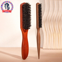 2pcs Premium Bristle Hairbrush with Wooden Handle-Reduces Frizz and Static- Scalp Massage Bristle Brush Set for All Hair Types