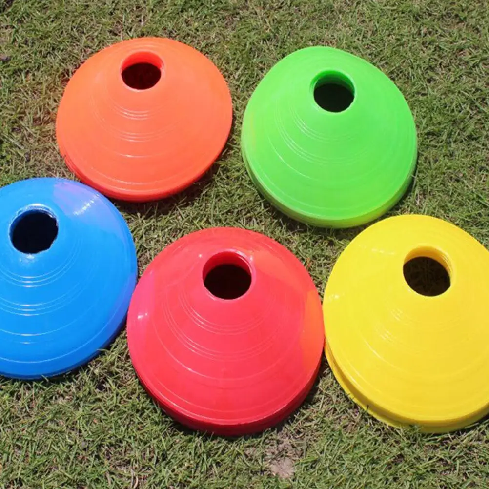 

10 pcs Football Training Marker Discs Bright Color For Indoor Outdoor Use Soccer Accessories Plastic Cones Training Obstacles