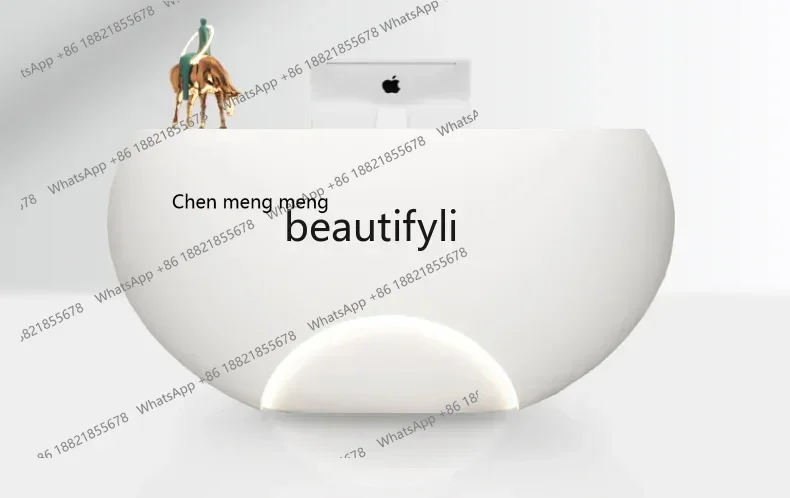 xqCreative special-shaped paint front desk large company custom lobby reception, bar beauty salon checkout page