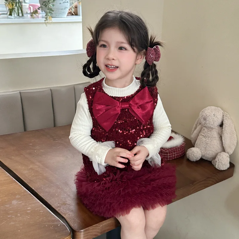 فستان بناتي لربيع وخريف 2025 بدلة أطفال جديدة للفتيات الصغيرات سترة خريفية تنورة مجموعة أطفال غير رسمية #4