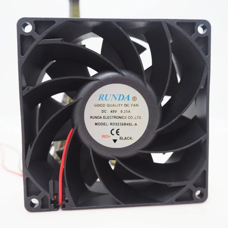 

RUNDA RDH9238B48L DC 48V 0.25A 92x92x38mm 2-Wire Cooling Fan