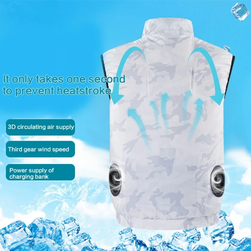 Unisex Koelventilator Vest Mannen Airconditioning Kleding Vrouwen Cooling Vest Bescherming Cool Vest Voor Outdoor Warm Weer