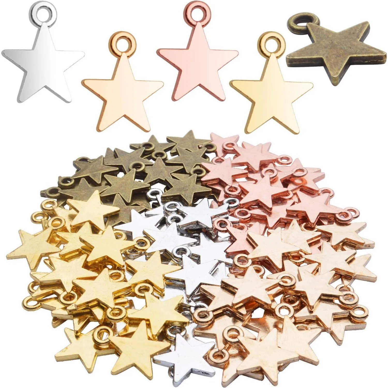 

100 шт., 16 мм, подвески со звездами из сплава, тибетские европейские подвески в форме звезды, ювелирные изделия, подвески со звездой для ожерелья, браслета, изготовления ювелирных изделий