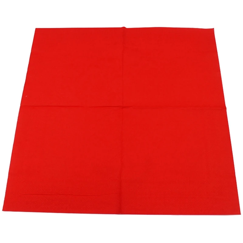 3 Pack Solid Color Printed Paper Napkin (Red)