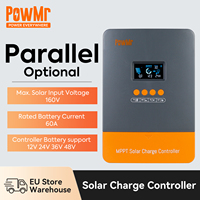 PowMr MPPT 60A Solar Controller Parallel-In Optional Solar Panel Charge Controller 12V 24V 36V 48V Battery Regulator