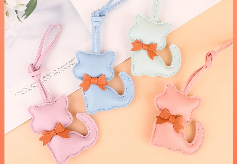 Bag Charm Keychain Leather Portable Lightweight Assorted Colors for Purse Phone Backpack Clothing Accessory Durable Unisex Gift