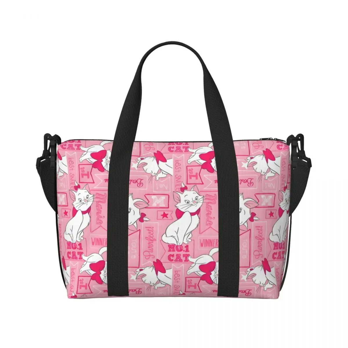 

Изготовленная на заказ сумка для покупок Marie Cat, женская большая вместительная сумка для покупок с изображением кота, пляжные дорожные сумки для спортзала