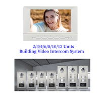 SmartYIBA Apartment Video Intercom System For 2-12 Units Building Flats RFID Unlock Video Door Phone IR Camera Doorbell Kits
