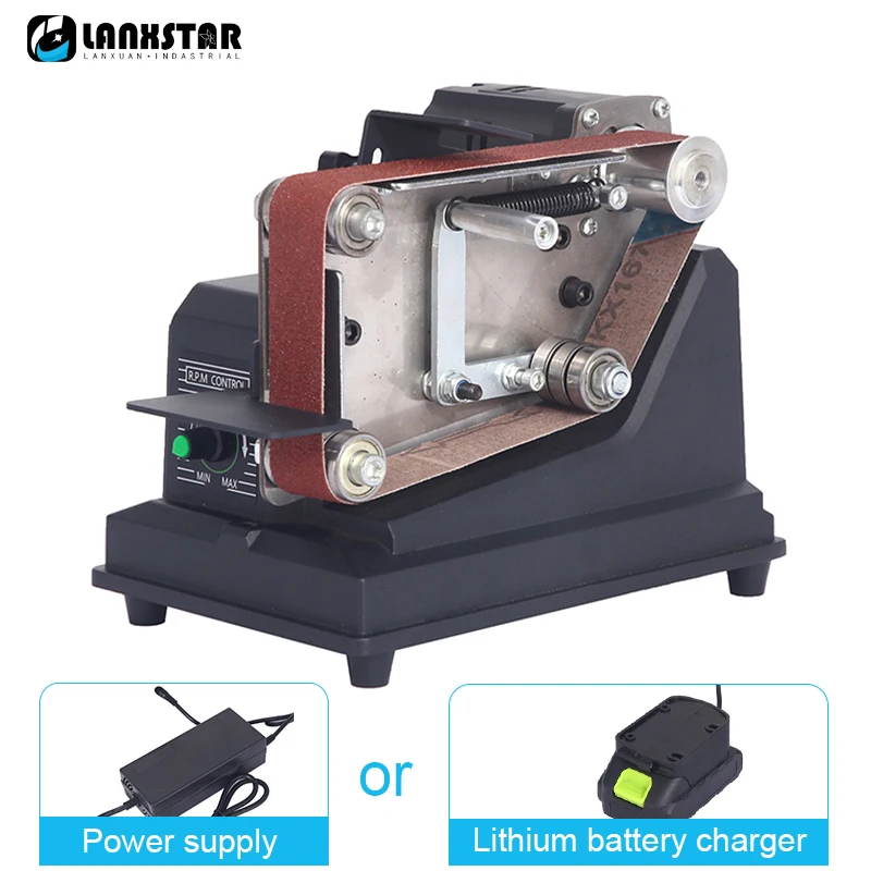 Mini Belt Sander Grinder Electric Belt Machine Multifunctional DIY Polishing Grinding Knife Sharpener Wood Edges Polishing